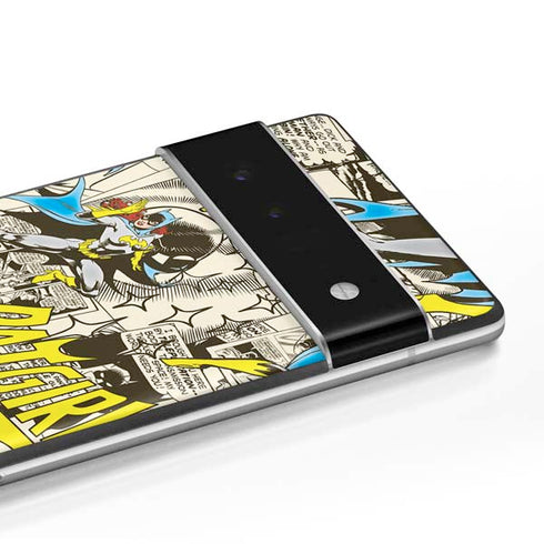 DC Comics Batman Batgirl Vintage Action pose pattern Google Pixel 6 Skin